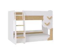 Lits superposés 2 x 90 x 190 cm - Blanc et Naturel - PILATI