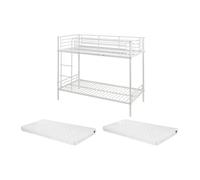 Lits superposés 2 x 90 x 190 cm - Blanc + matelas - DUOTIS II
