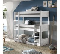Vipack Lit triple SCOTT 90 x 200 cm 3 couchages en pin blanc