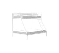 Lits superposes - 90/140 x 190 cm - Blanc - En metal - Sommiers inclus - BRUCE