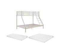 Lits superposés - 90 et 140 x 190 cm - Acier - Beige + matelas - ELEVATIO III