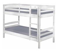 ALASKA - Lits Superposés 90x190cm + Sommiers Bois Massif Vernis Blanc - Altobuy Blanc