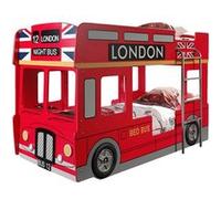 SOHO - Lits Superposés 90x200cm Style Bus Londres avec Leds -