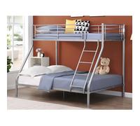 Lits superposés ELEVATIO IV - 90 et 140 x 190 cm - Acier - Argent + matelas