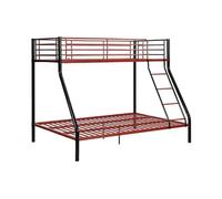 Lits superposés ELEVATIO IV - 90 et 140 x 190 cm - Acier - Noir et rouge