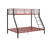 Lits superposés ELEVATIO IV - 90 et 140 x 190 cm - Acier - Noir et rouge