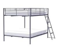 Lits superposes en metal - Dark Grey - Sommiers inclus - 2 x 140 x 190 cm - ALICE G