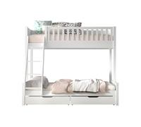 Lit superposé 90-140x200 sommiers et tiroirs inclus Scott - Blanc