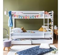 Happy Garden Lits superposés Blanc avec tiroirs Ambre, pour Enfants, accueillant Deux Matelas de Dimensions 190x90cm