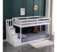 Happy Garden Lit superposé pour enfants Célestine 190x90 cm Blanc – Espace de rangement intégré