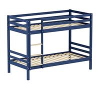 Happy Garden Lit superposé Enfant 190x90 cm Ambre Bleu foncé - Structure en pin - Sommier à Lattes Inclus