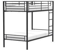 Lits superposés séparables 2 x 90 x 190 cm en métal - Noir - Sommiers inclus -