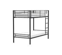 Lits superposés séparables 2 x 90 x 190 cm en métal - Noir - Sommiers inclus -