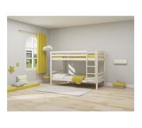 Lits superposés séparables enfant - 2x90x200 cm - Pin massif blanc - Sommiers inclus - ANDO