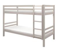 Lits superposés séparables enfant - 2x90x200 cm - Pin massif gris clair - Sommier inclus - ANDO