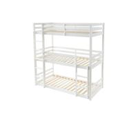 Lits superposés triple - 3 x 90 x 200 cm - Pin - Blanc - VAGAR