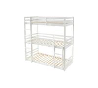 Lits superposés triple - 3 x 90 x 200 cm - Pin - Blanc - VAGAR