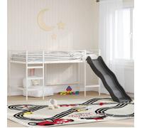 Lits superposes Vidaxl Lit superposé pour enfants avec toboggan Blanc et anthracite
