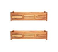 Lits surélevés de jardin 2 pcs Bois d'acacia 100x30x25 cm