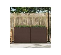 Lits surélevés de jardin et 4 pots 2 pcs Résine tressée Marron