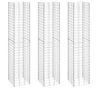 Lits surélevés en gabion 3 pcs 30x30x150 cm Fer