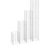 Lits surélevés en gabion 4 pcs 30x30x50 100 150 200 cm Fer Argent G