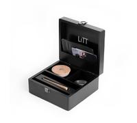 LITT Stash Box - Smoking Accessories Storage 3 Compartment Handcrafted Organizer | Lifestyle Accessory (Black)