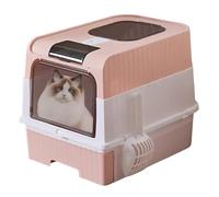 Litter Box for Cats, Hooded Enclosed Design, Odor Control with Scoop, Foldable Lightweight Sifting System, Corner Space-Saving, 19.29x13.78x14.57 inches, PP Material, Single