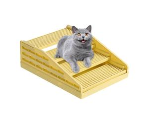 Litter Box Mat - 2-Layer Splash Proof Wide | Cat Stairs Compatible Kitten Litter Mat Catcher for Enrichment, Play, and Clean Home Floors in Living Room, Bedroom