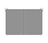 Litter Box Mat, 24 x 17 inches Cat Box Mat, 685g Scratch-Resistant Waterproof Pads Silicone for Indoor Corner Feeding, Food, Water Floor Cover, Color: Gray, Black