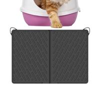 Litter Box Mat, 24x17 inch Cat Mat, Scratch-Resistant Waterproof Floor Pad, Durable Corner Protector for Indoor Feeding Areas, Containment, Food Water Spill Control, Pet-Friendly