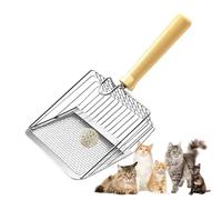 Litter Box Scooper, Litter Scooper, Comfortable Grip Poop Sifting Tool Stainless Steel Shovel for Multi-Cat Household Coop Cage Small Animal Chicken