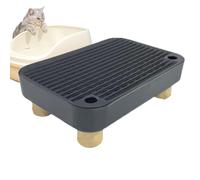 Litter Box Step - Senior Cat Litter Step with Filter Function | Anti-Tracking Poop Tray Stair for Indoor Outdoor Use Home Apartment Living Room Veterinary Pet Care Area 30 x 20,7 x 9 cm Black White