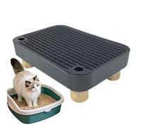 Litter Box Step - Senior Cat Step with Built in Filter Function, Anti Tracking, Pet Accessory for Cats Kittens for Indoor Outdoor Home Apartment, Non Slip Base Grey Color