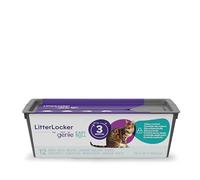 Litter Genie Platinum Poubelle à litière pour Chat. Anti odeurs. Acier Inoxydable Durable, Blanc. Usage et Entretien faciles. 1 Recharge 3 Mois / 12 Sacs Easy Roll et Pelle incluses.