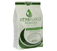 Litter Pearls Probtiotics Litière en cristal non agglomérante non agglomérante pour chat avec probiotiques éliminant les odeurs - 7 l - 3 kg - Cristaux de gel de silice transparent et vert