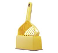 Litter Scoop, Deep Shovel, Long Handle Easy Cleanup Stable Base Compact Holder Ergonomic Grip Sleek Design Lightweight Build Convenient with Holder, Litter Box for Pets
