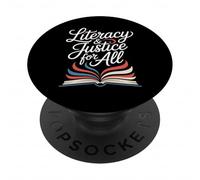 Littératie et Justice pour Tous Les Amateurs de Livres Ban Reader Library PopSockets PopGrip Adhésif