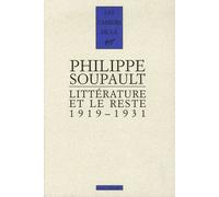 Littérature et le reste: (1919-1931)