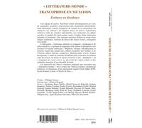 "Littérature-monde" francophone en mutation Ecritures en dissidences - Arlette Chemain-Degrange - L'harmattan - broché - Essai