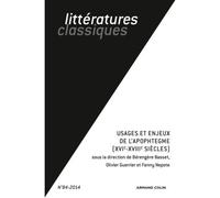 Littératures Classiques N°84 / 2-2014 Le paratexte théâtral en France, en Italie et en Espagne (XVIe-XVIIe siècles) - Collectif - Armand Colin - broché - Revue