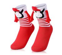 Litthing Chaussette Aimantée de Noël Personnalisé Chaussettes Qui se Tiennent la Main Rigolotte Chaussettes Couple Magnétique Femme et Homme Holding Hands Socks Drole Cadeau Noel Donner Couple Ami