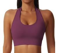 Litthing Soutien-Gorge De Sport Femme Dos Nu sans Couture Bralette Soutien Aux Impacts Moyens Bustier Rembourrés Confort sans Armature Gym Débardeurs Yoga Entraînement Sexy Crop Tops