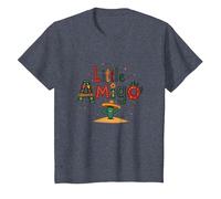 Little Amigo, Un garçon Mexicain, fête des Cactus dans Le sud-Ouest T-Shirt, Enfant, Bleu Chiné, 4 Ans