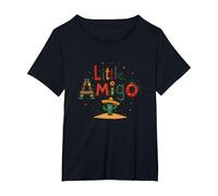 Little Amigo, Un garçon Mexicain, fête des Cactus dans Le sud-Ouest T-Shirt, Femme Grandes Tailles, Noir, 1X