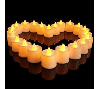 Little ants Lot de 24pcs Bougies LED à Piles sans Flamme, Réaliste et Bright, LED Lumières de Thé - Fausses Bougies électriques pour Votive Table Party Anniversaire Mariage Décoration Noël Jaune