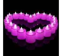 Little ants Lot de 24pcs Bougies LED à Piles sans Flamme, Réaliste et Bright, LED Lumières de Thé - Fausses Bougies électriques pour Votive, Table Party Anniversaire Mariage Noël Arbre de noël Rose