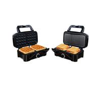 Little Balance 8368 Speedn Mixt 1200, Gaufrier + Grill 2 En 1, 1 Plaque Gaufres, 1 Plaque Gril Interchangeables, 1200 W, Inox Little Balance