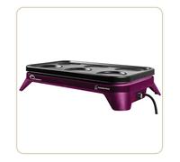 LITTLE BALANCE 8498 Pancakes Party 1500-6, Appareil à pancakes et mini crêpes avec plaque amovible, 6 personnes, 1500 W, Prune