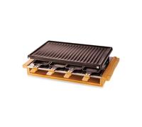 LITTLE BALANCE 8501 Premium 8 Meuuuh...!, Raclette Grill 8 personnes, Sans PFAS, Antiadhésif, 1200 W, Bambou véritable